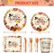 168 PCS Thanksgiving Disposable Tableware Sets - Paper Plates Napkins Cups Cutlery (Give Thanks)